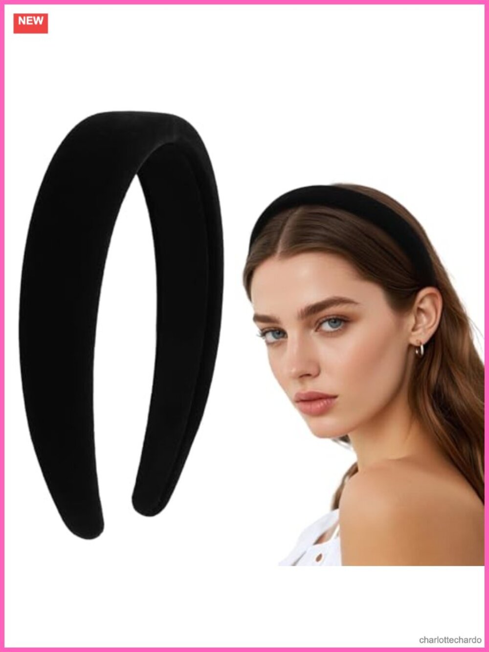 Velvet Wide Thick Padded Headband for Women